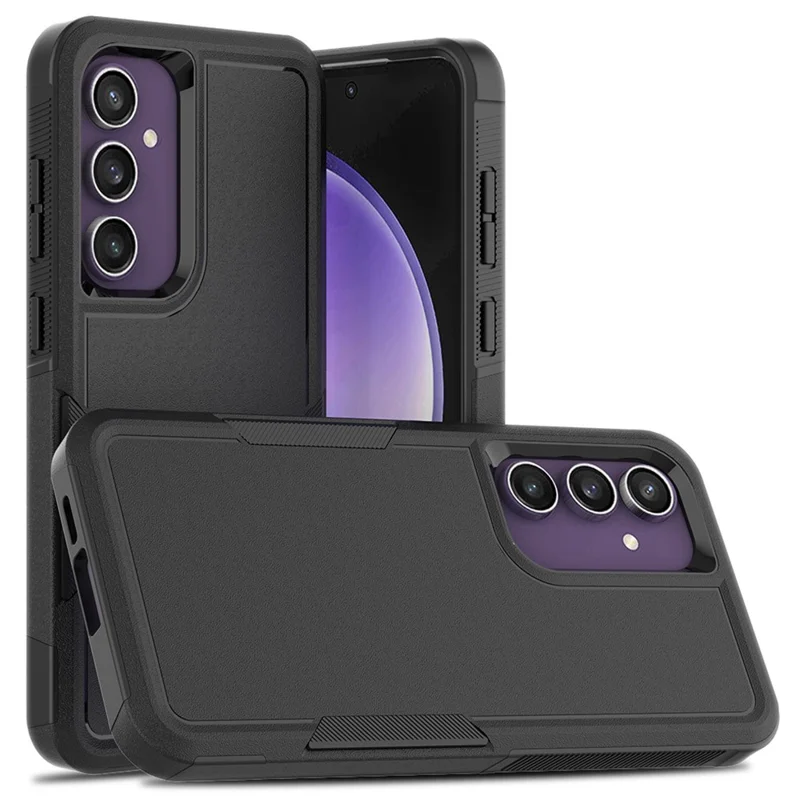 Pour Samsung Galaxy S24 FE Case 2-in-1 PC+TPU Shockproof Phone Cover - Noir