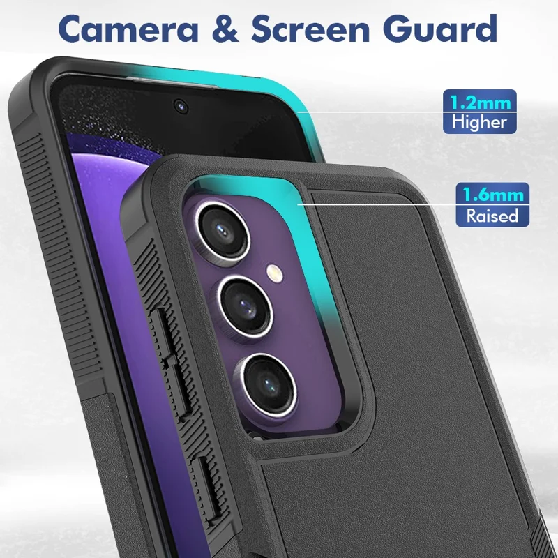 Pour Samsung Galaxy S24 FE Case 2-in-1 PC+TPU Shockproof Phone Cover - Noir