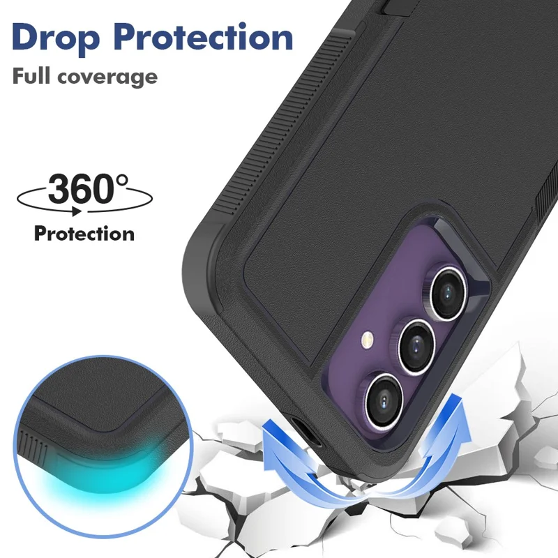 Pour Samsung Galaxy S24 FE Case 2-in-1 PC+TPU Shockproof Phone Cover - Noir