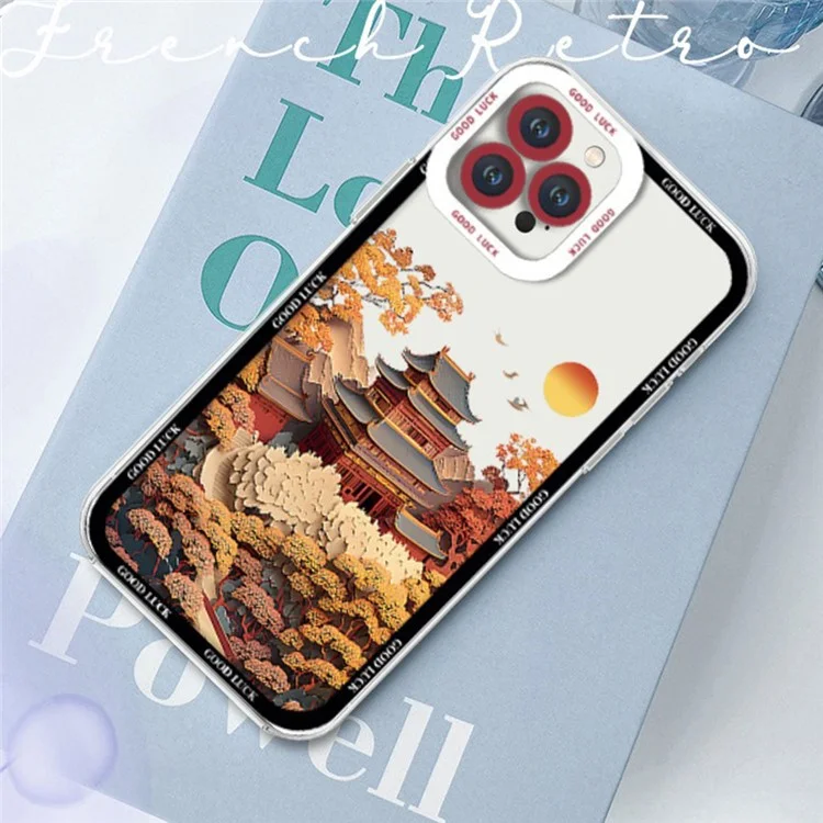 Pour L'iphone 14 Pro Max Case Aesthetic Oil Painting Landscape Clear TPU Téléphone TPU Couverture - ZJ2299