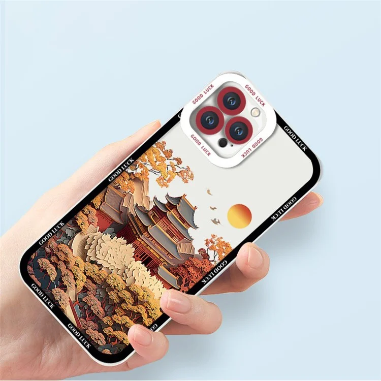 Pour L'iphone 16 Pro Max Case Aesthetic Oil Painting Landscape Clear TPU Téléphone - ZJ2299
