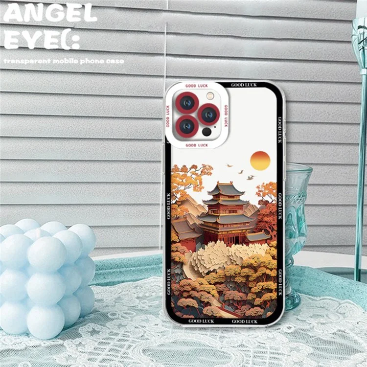 Pour L'iphone 16 Pro Max Case Aesthetic Oil Painting Landscape Clear TPU Téléphone - ZJ2299