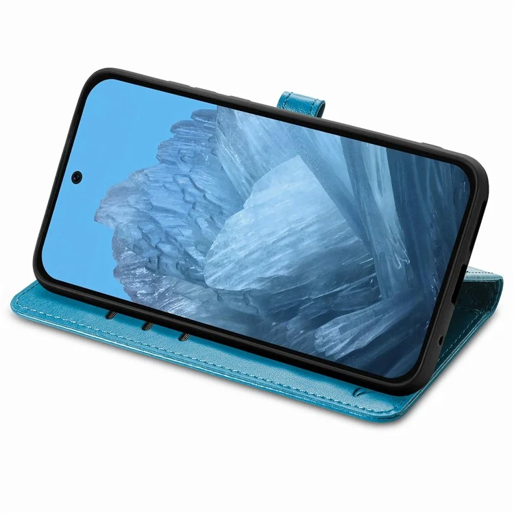 For Google Pixel 10 Pro / Pixel 10 / Pixel 9 Pro / Pixel 9 Case Leather Wallet Flip Phone Cover Cute Cat Dog Pattern - Blue