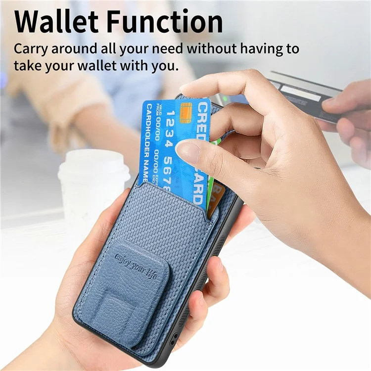 Para Google Pixel 9 / Pixel 9 Pro Case Case Tarner Fiber Textura de Fibra de Carbono Cubierta de Teléfono Con Recubrimiento de Cuero TPU - Azul
