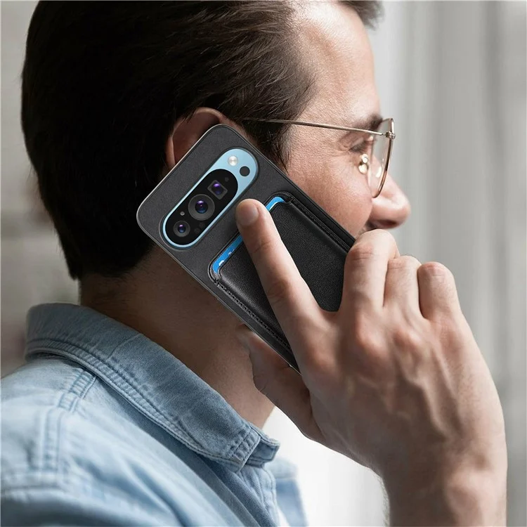 Para Google Pixel 9 / Pixel 9 Pro Case Bolsa Magnética Desmontable Leather+TPU Teléfono Cubierta - Amarillo