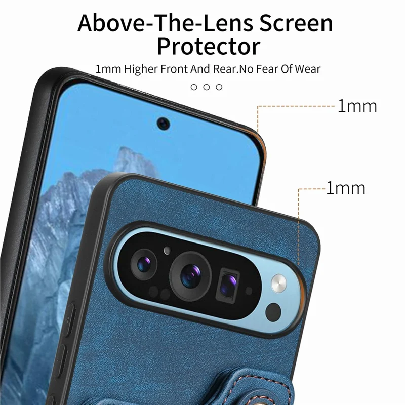 Für Google Pixel 9 / Pixel 9 Pro Case RFID Blockierende Handtasche Leder+tpu -telefonabdeckungskarten, Ringhalter - Rosa