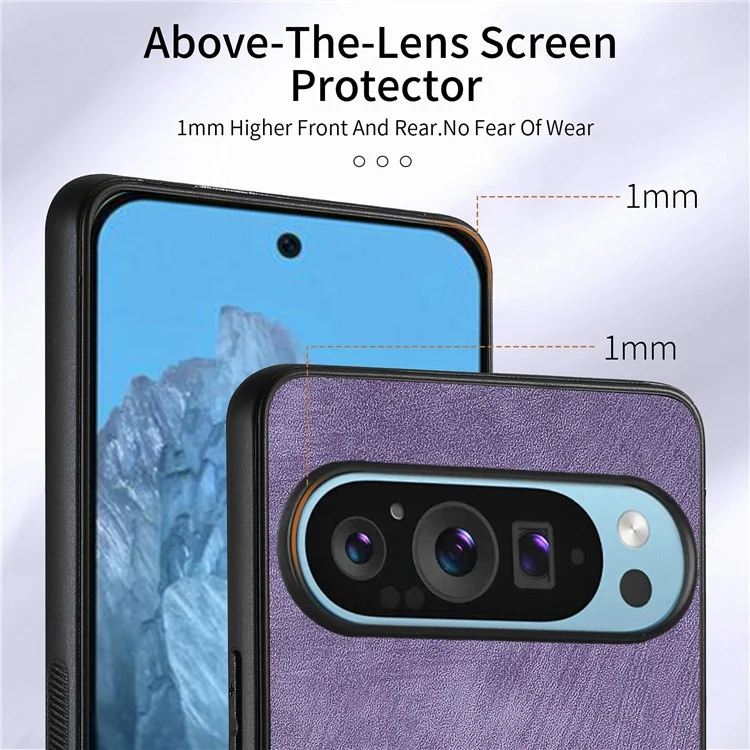 For Google Pixel 9 / Pixel 9 Pro Case with Card Slot Kickstand Leather TPU Phone Cover - Black