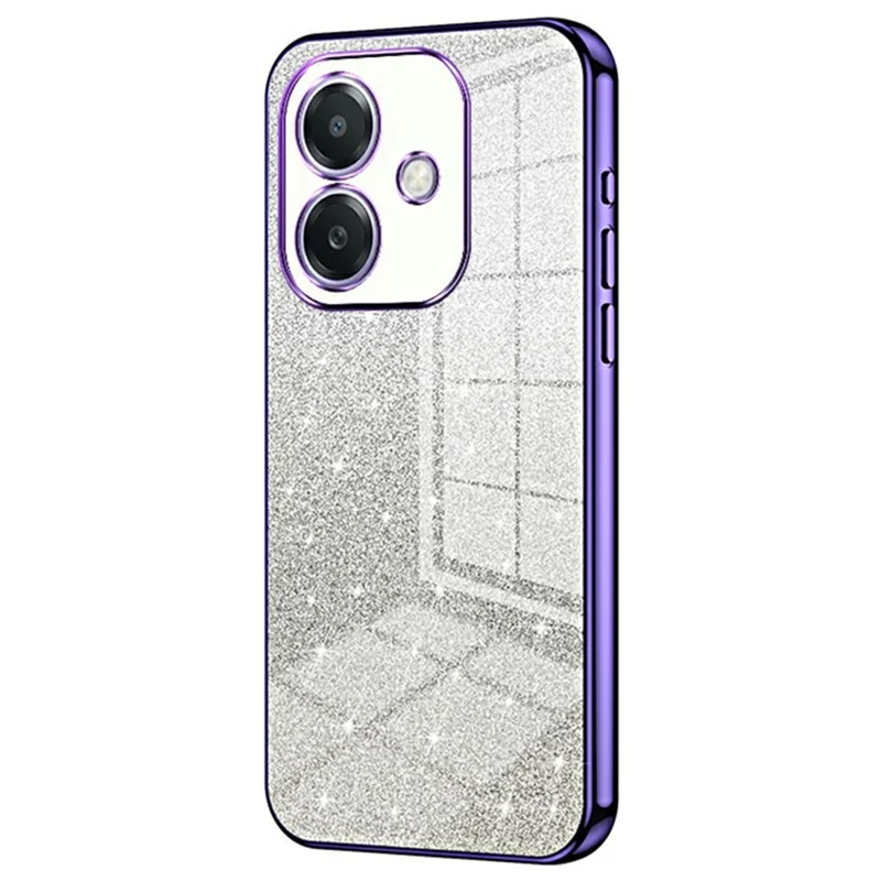 For Oppo A3x 5G Case Electroplating Gradient Glitter TPU Phone Cover - Purple