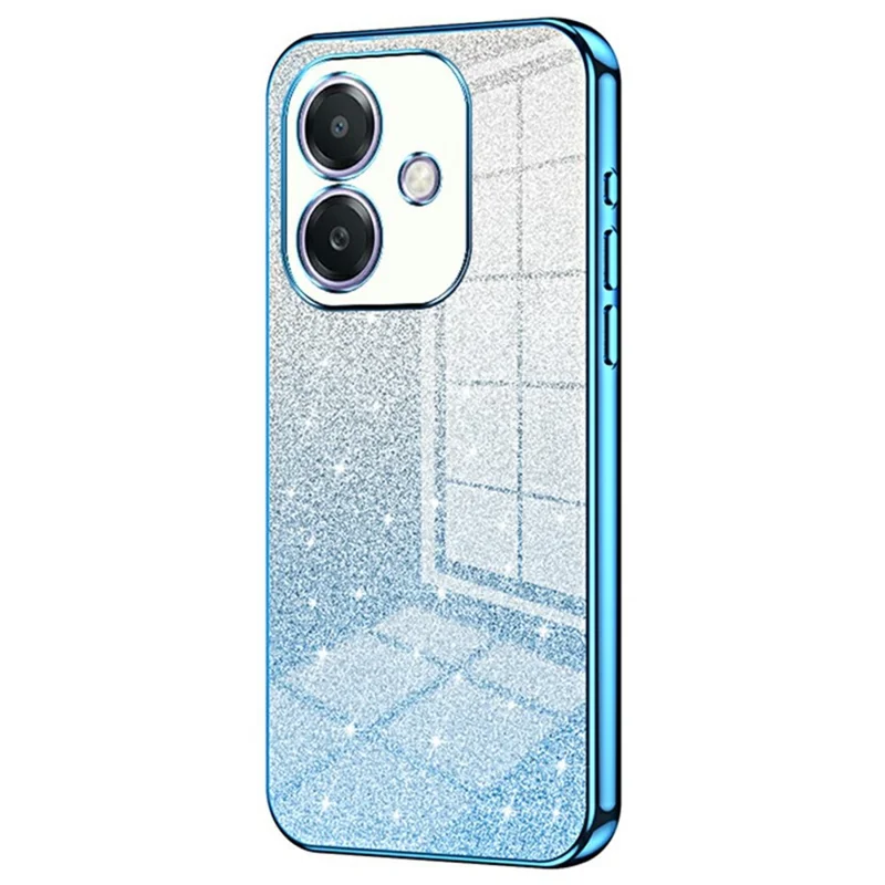 For Oppo A3x 5G Case Electroplating Gradient Glitter TPU Phone Cover - Blue