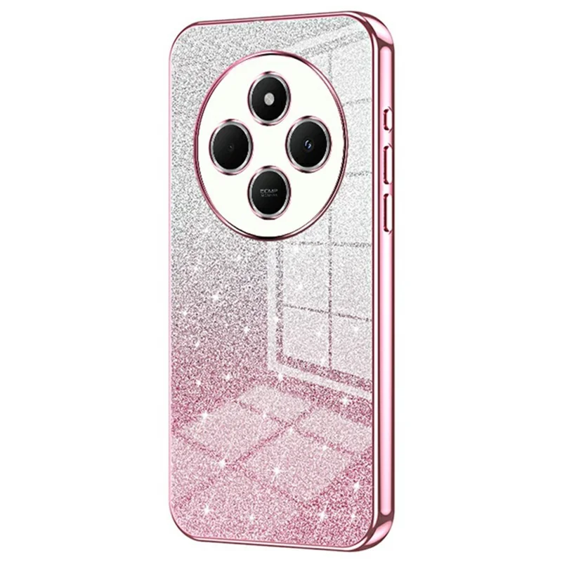 For Xiaomi Poco C75 4G / Redmi 14R 5G / 14C 4G Case Electroplating Gradient Glitter TPU Phone Cover - Pink