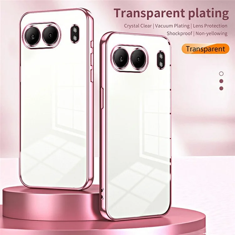 Для OnePlus Nord 4 Case Elecloplating Frame Soft Tpu Phone Cope - Розовый