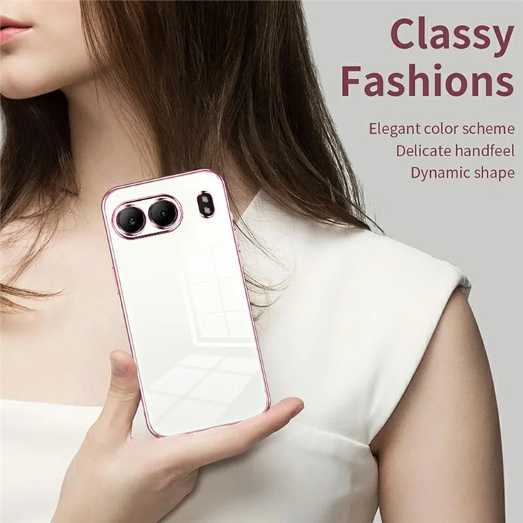 Для OnePlus Nord 4 Case Elecloplating Frame Soft Tpu Phone Cope - Розовый