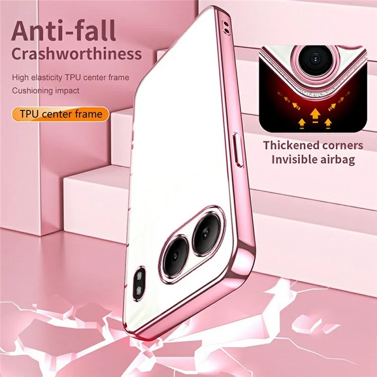 Для OnePlus Nord 4 Case Elecloplating Frame Soft Tpu Phone Cope - Розовый