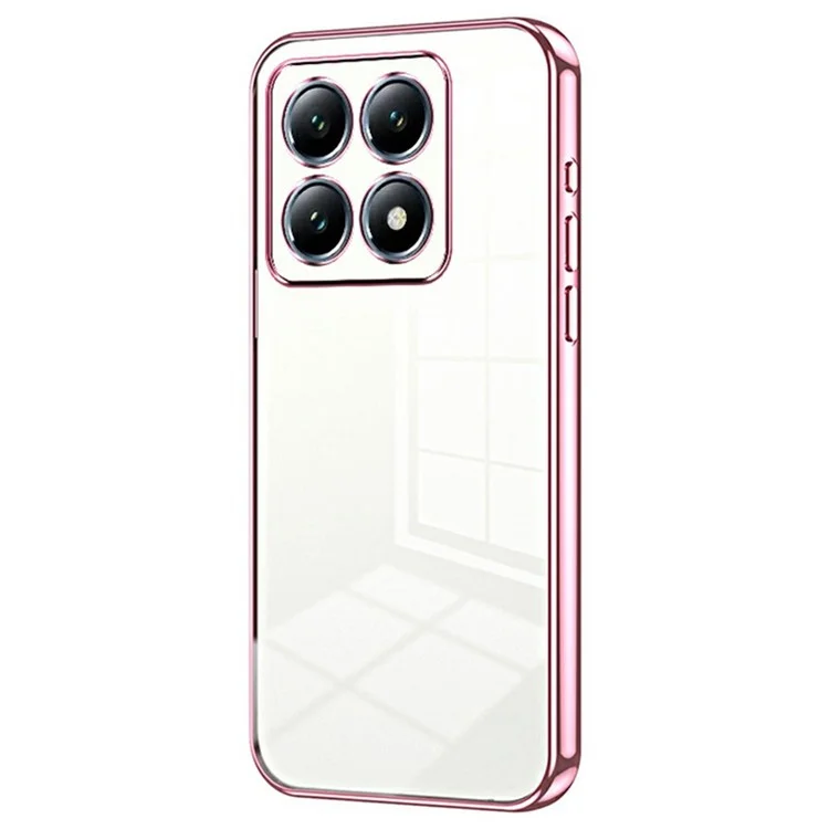 Für Xiaomi 14t Pro Case Electroplating Frame Soft TPU -telefonabdeckung - Rosa