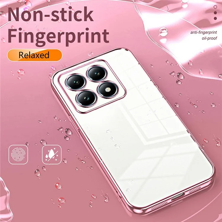 Für Xiaomi 14t Pro Case Electroplating Frame Soft TPU -telefonabdeckung - Rosa