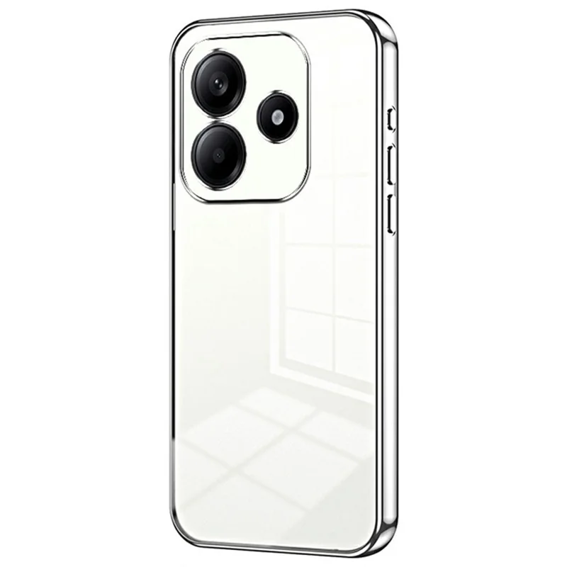 For Xiaomi Redmi Note 14 5G Case Electroplating Frame Soft TPU Phone Cover - Silver