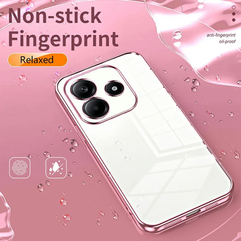 For Xiaomi Redmi Note 14 5G Case Electroplating Frame Soft TPU Phone Cover - Silver