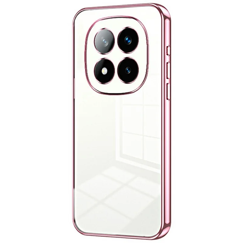 Til Xiaomi Redmi Note 14 Pro+ 5G hylse med elektropladeramme i blød TPU telefondæksel - Pink