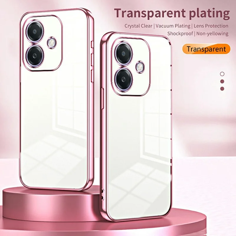 غطاء لهاتف Oppo A3x 5G بتصميم إطار مطلي وواقي لين من مادة TPU - شفاف