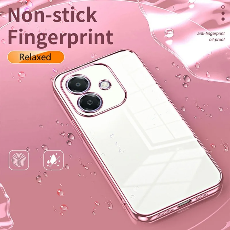 غطاء لهاتف Oppo A3x 5G بتصميم إطار مطلي وواقي لين من مادة TPU - شفاف