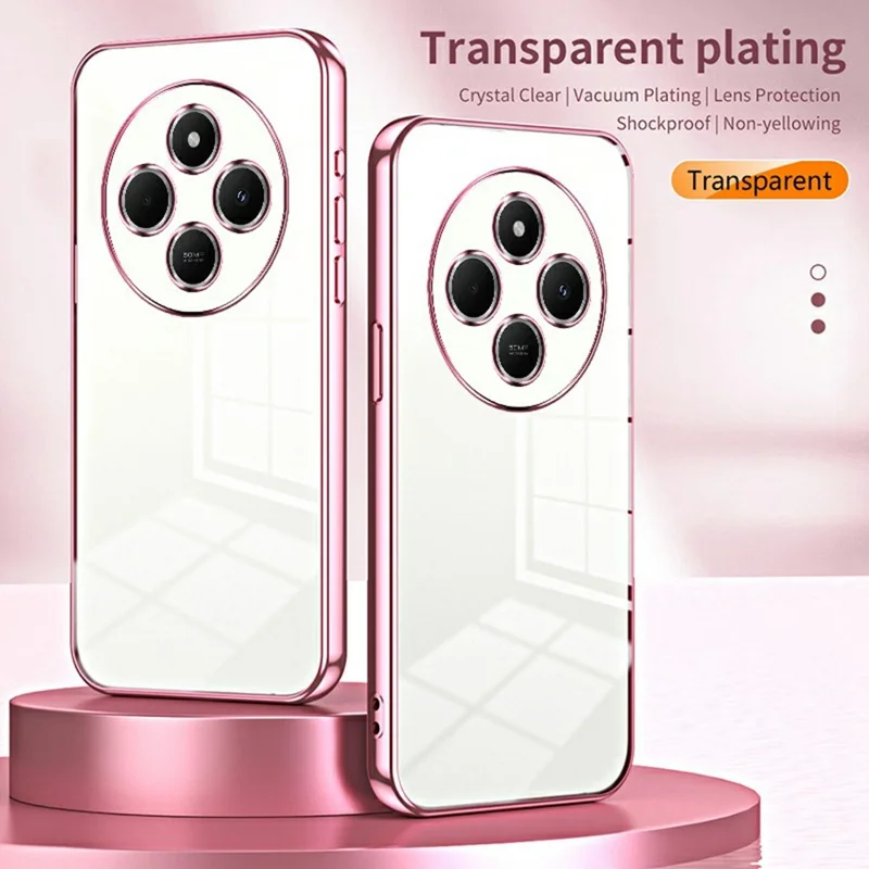 Obudowa na Xiaomi Poco C75 4G / Redmi 14R 5G / 14C 4G, ramka z powłoką metaliczną, miękka obudowa z TPU - Czarny