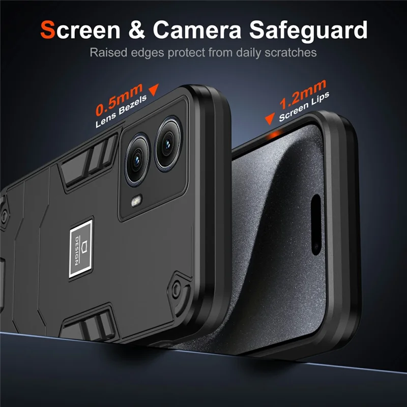 Obudowa do Motorola Edge (2024) 5G, PC+TPU, odporna na upadki, ochronna obudowa na telefon - Czarny