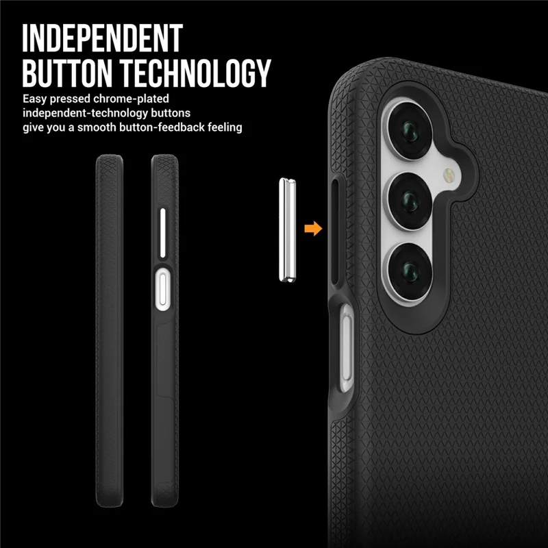 Para Samsung Galaxy A16 5G / A16 4G Case TPU+PC Four Corner Anti-Drop Phone Cover - Preto