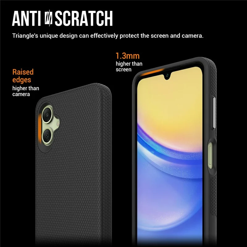 For Samsung Galaxy A06 4G Case TPU+PC Four Corner Anti-Drop Phone Cover - Black