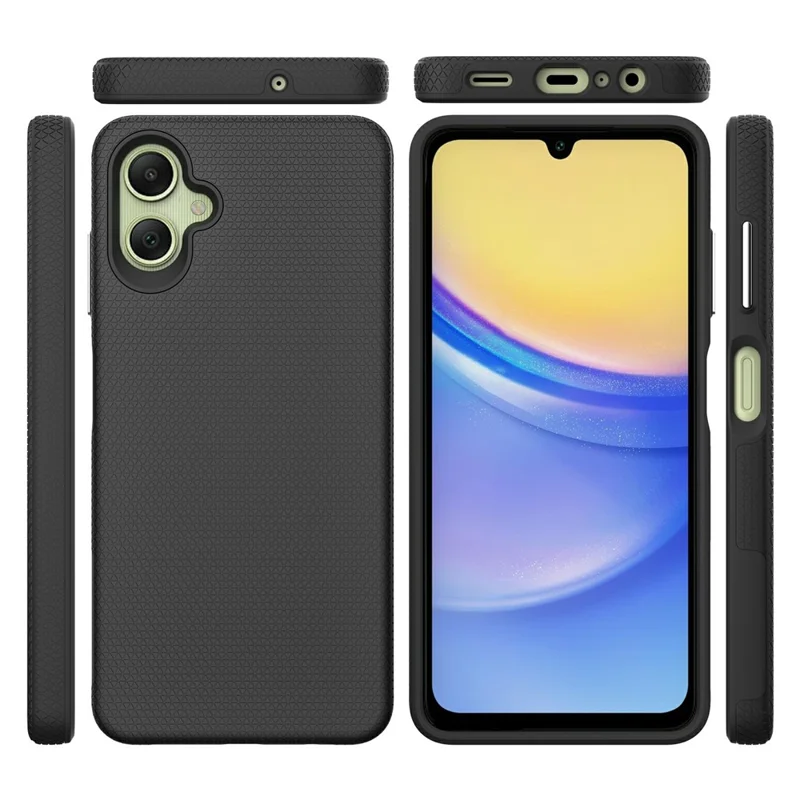 For Samsung Galaxy A06 4G Case TPU+PC Four Corner Anti-Drop Phone Cover - Black
