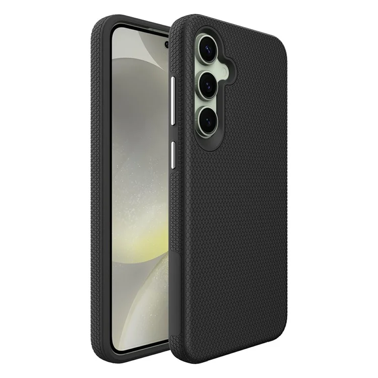 For Samsung Galaxy S24 FE Case TPU+PC Four Corner Anti-Drop Phone Cover - Black