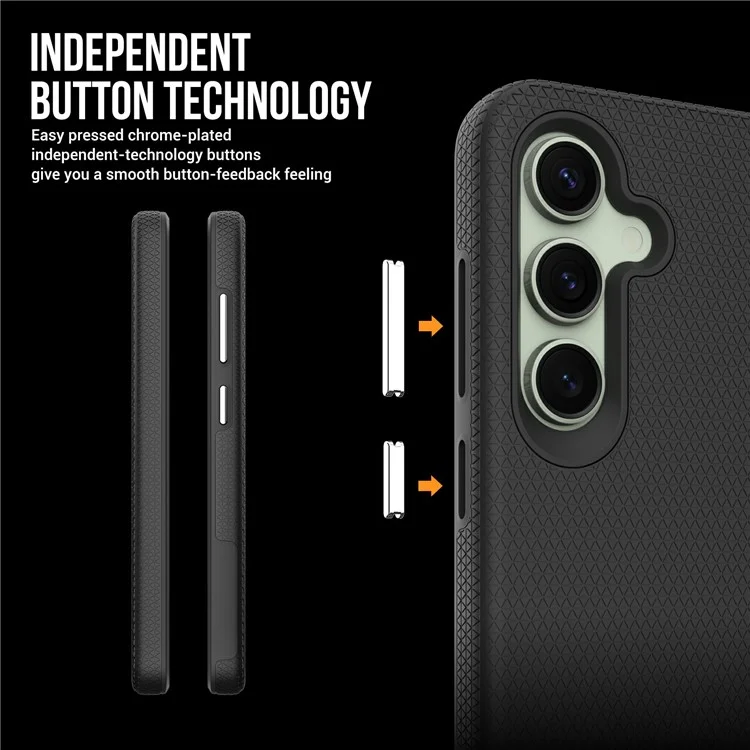 For Samsung Galaxy S24 FE Case TPU+PC Four Corner Anti-Drop Phone Cover - Black