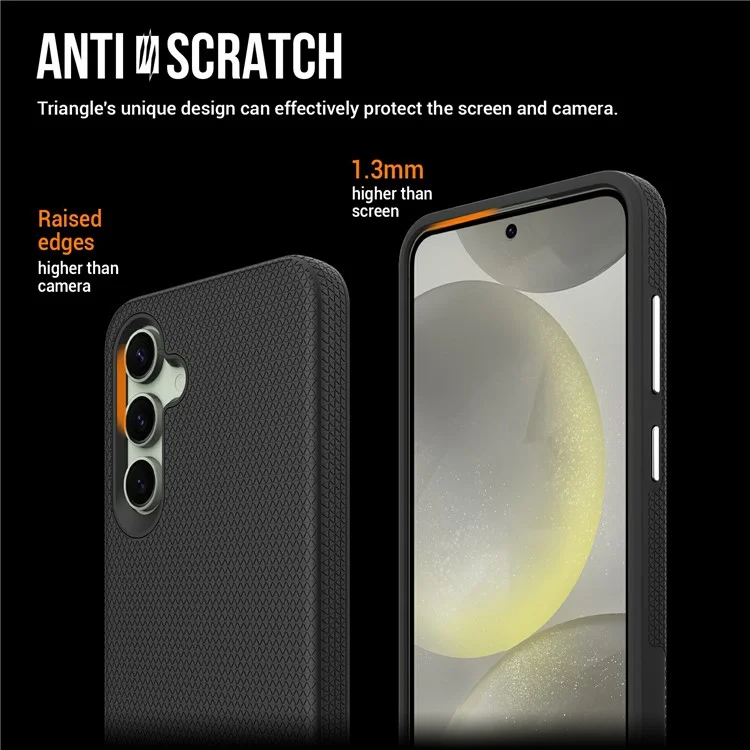 For Samsung Galaxy S24 FE Case TPU+PC Four Corner Anti-Drop Phone Cover - Black