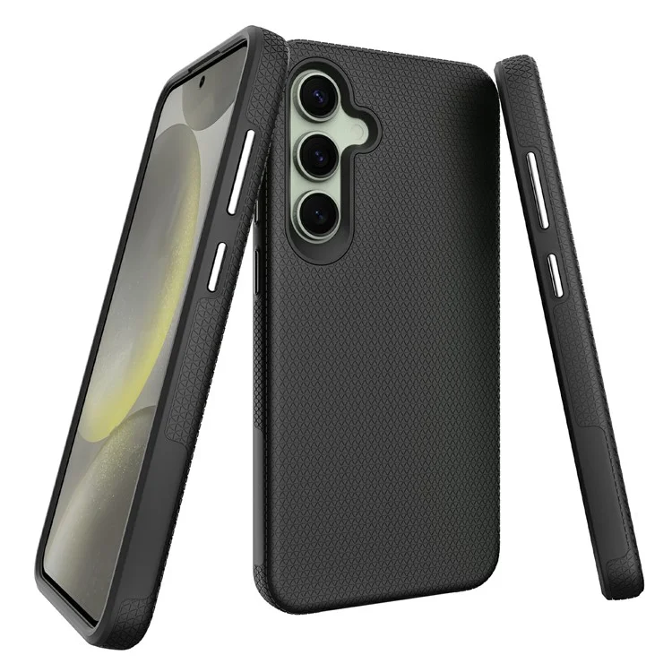 For Samsung Galaxy S24 FE Case TPU+PC Four Corner Anti-Drop Phone Cover - Black