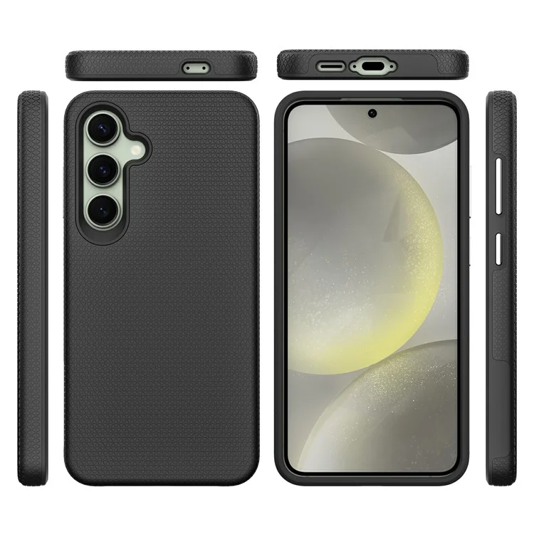 For Samsung Galaxy S24 FE Case TPU+PC Four Corner Anti-Drop Phone Cover - Black