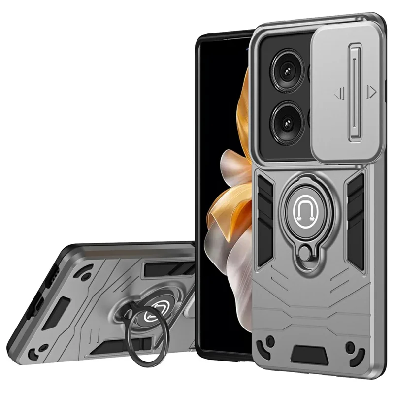 Per Motorola Edge 50 5G Slide Case Camshield Pc+copertina Telefonica Tpu - Grigio