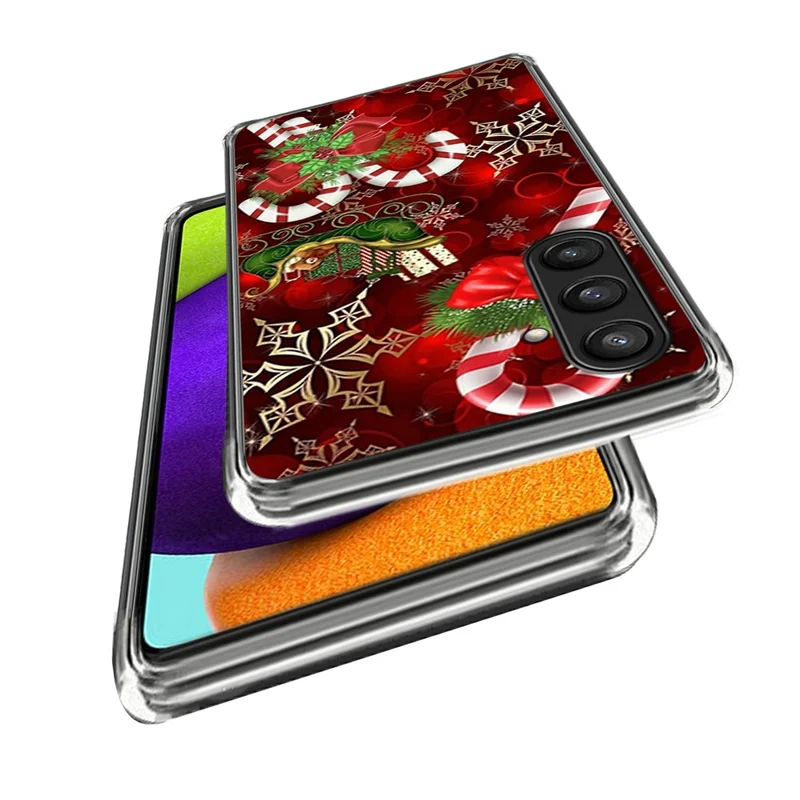 For Samsung Galaxy S25 Case Christmas Pattern Printing Soft TPU Phone Cover - Style A