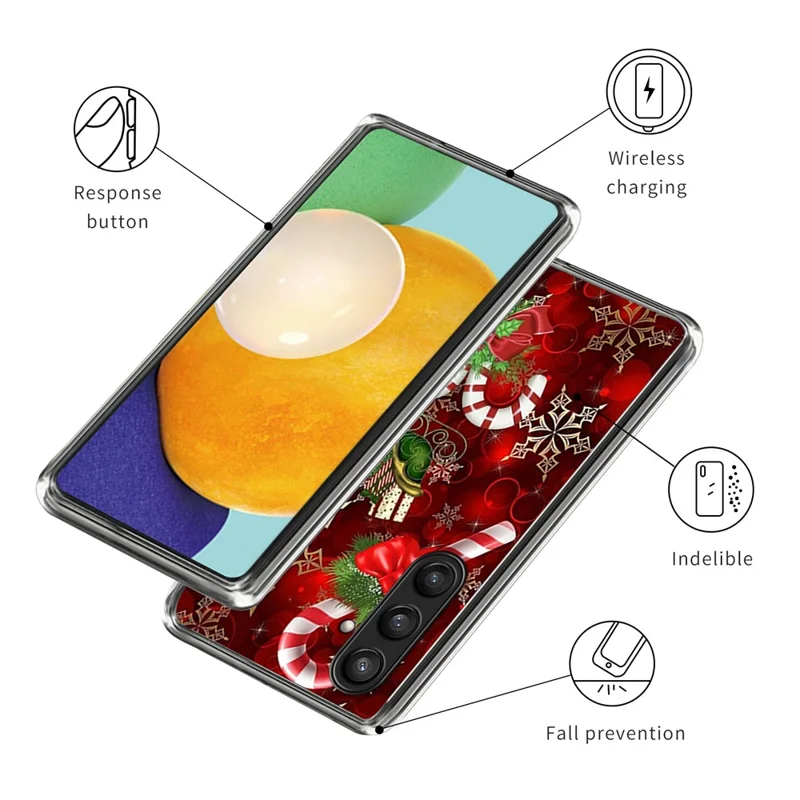 For Samsung Galaxy S25 Case Christmas Pattern Printing Soft TPU Phone Cover - Style A