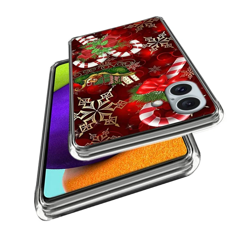 For iPhone 16 Plus Case Christmas Pattern Printing Soft TPU Phone Cover - Style A