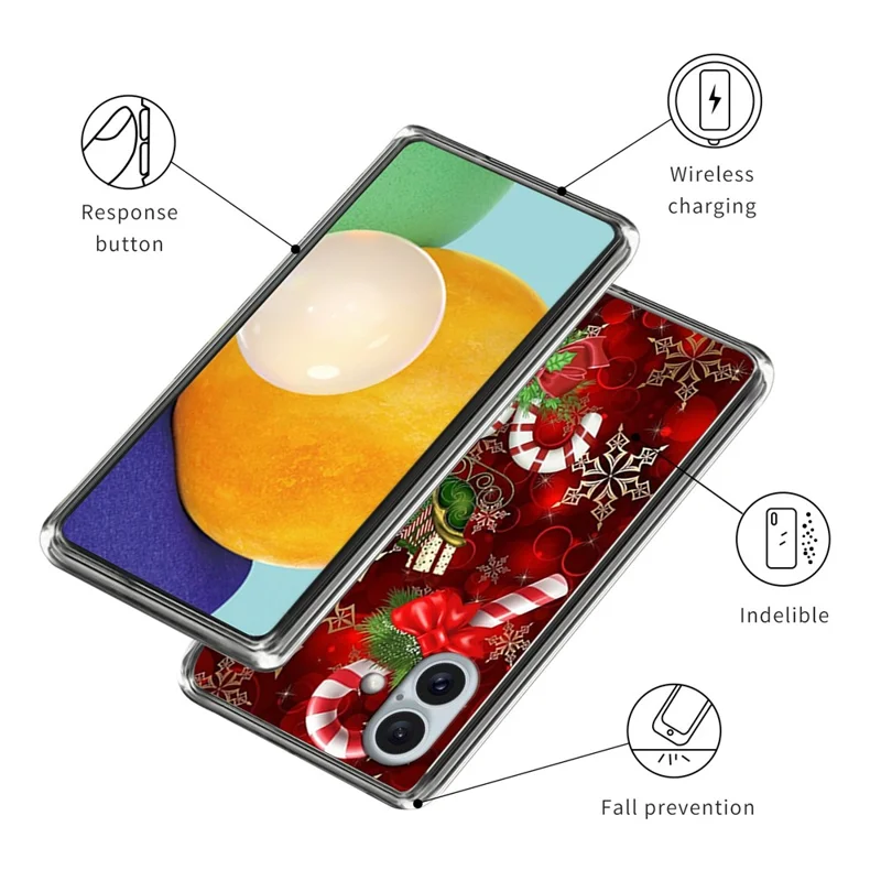 For iPhone 16 Plus Case Christmas Pattern Printing Soft TPU Phone Cover - Style A