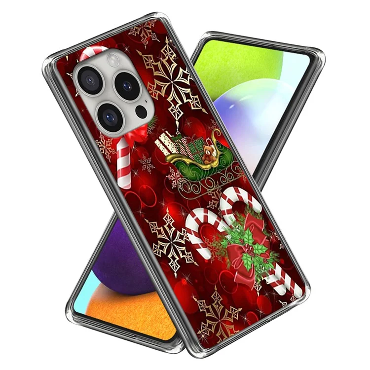 Para Iphone 16 Pro Case Christmas Pattern Impresión Soft TPU Telepubreada - Estilo A