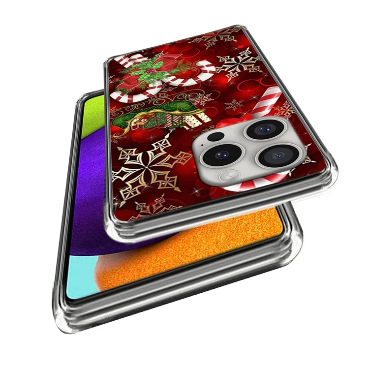 Para Iphone 16 Pro Case Christmas Pattern Impresión Soft TPU Telepubreada - Estilo A