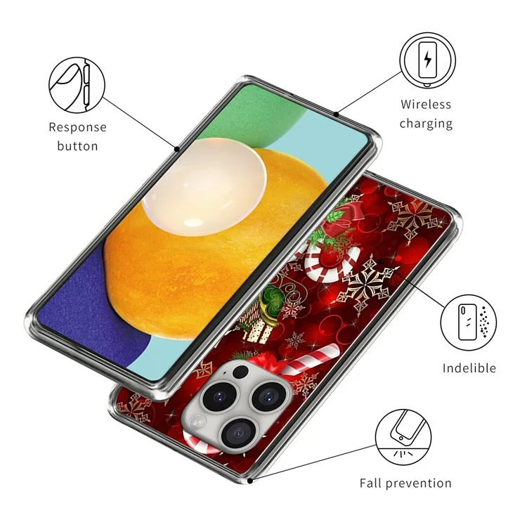 Para Iphone 16 Pro Case Christmas Pattern Impresión Soft TPU Telepubreada - Estilo A