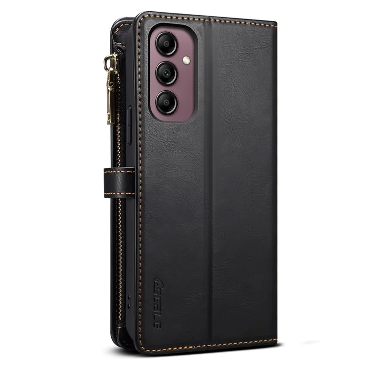 Серия Eseble Galaxy Для Samsung Galaxy S25+ Case Leather Thone Phone Cover Blocking Blocking - Черный