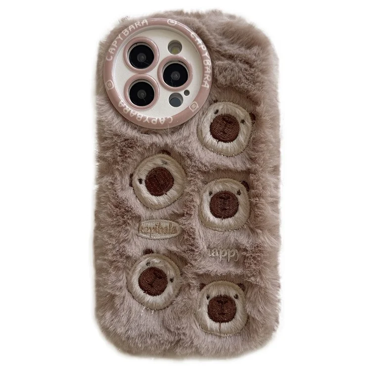 Para Iphone 16 Pro Case Borderyer Bears Fofos TPU TPU Alimento Tape - Marrom