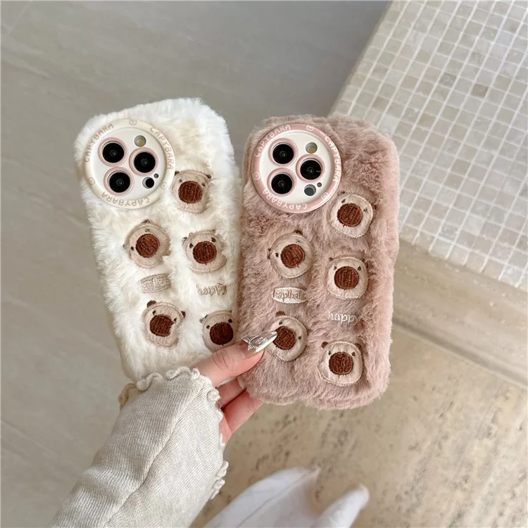 Para Iphone 16 Pro Case Borderyer Bears Fofos TPU TPU Alimento Tape - Marrom