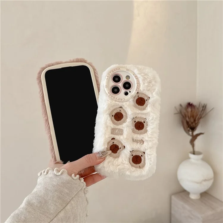 Para Iphone 16 Pro Case Borderyer Bears Fofos TPU TPU Alimento Tape - Marrom