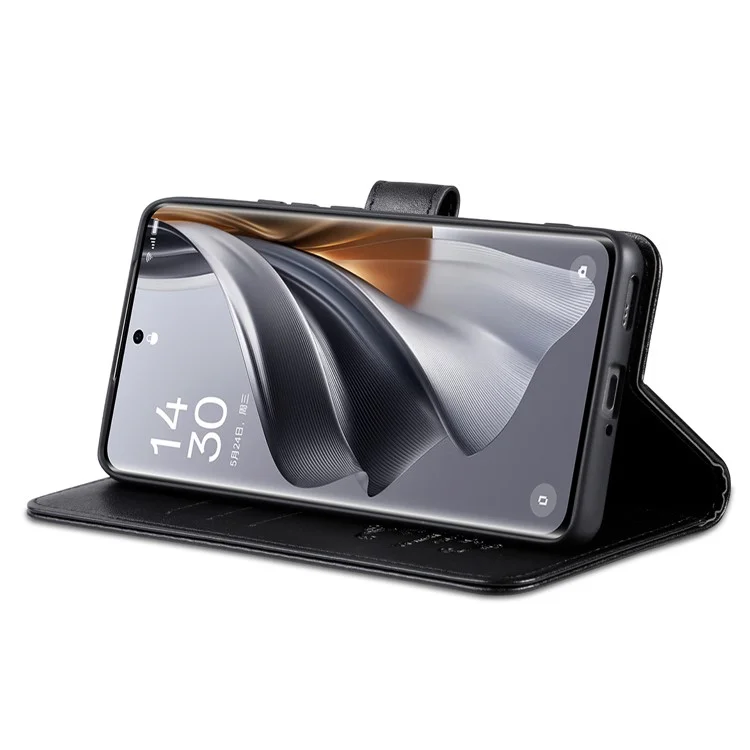 AZNS Para Xiaomi Redmi Nota 14 Pro 5G Case Anti-arranhão PU Stand Stand Phone Tampa - Preto
