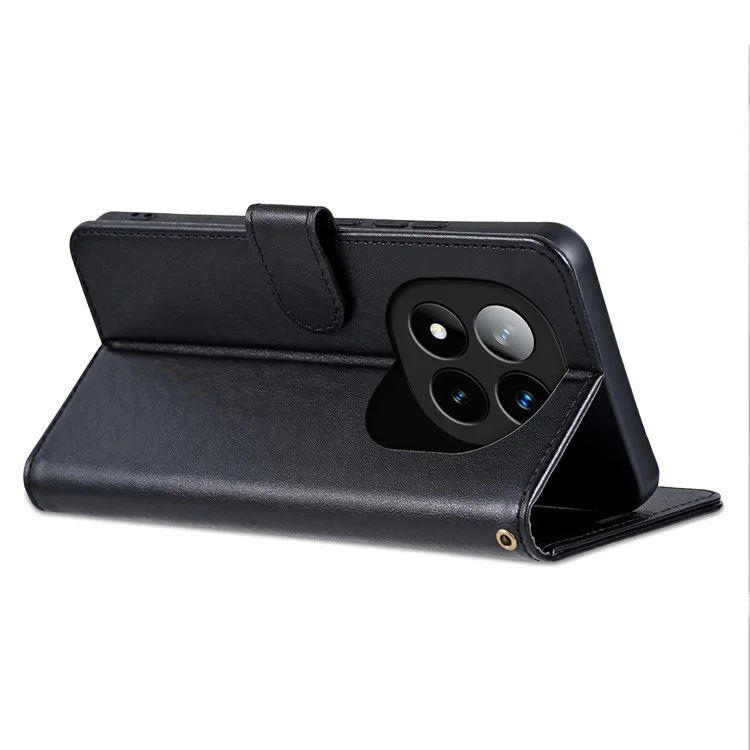 AZNS Para Xiaomi Redmi Nota 14 Pro 5G Case Anti-arranhão PU Stand Stand Phone Tampa - Preto