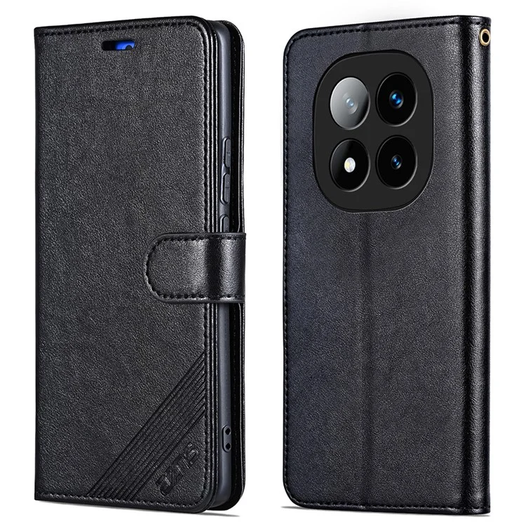 AZNS Para Xiaomi Redmi Note 14 Pro+ 5G Case Anti-Scratch PU Leather Stand Willet Cover Phone - Negro