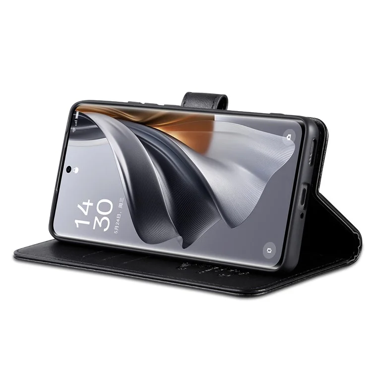 AZNS Para Xiaomi Redmi Note 14 Pro+ 5G Case Anti-Scratch PU Leather Stand Willet Cover Phone - Negro